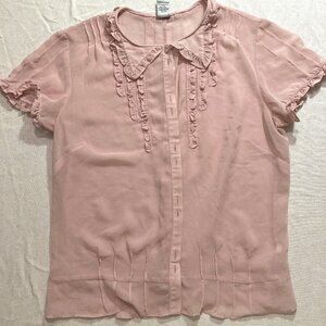 Gap sheer pink blouse size M